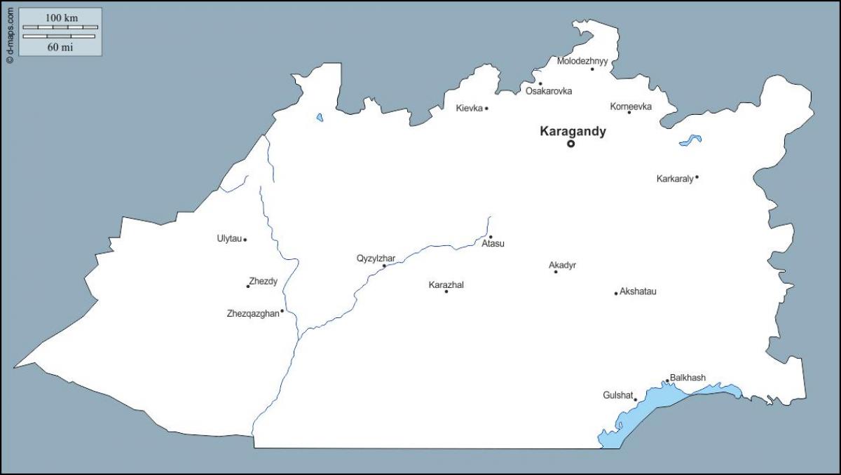નકશો karaganda ના કઝાકિસ્તાન