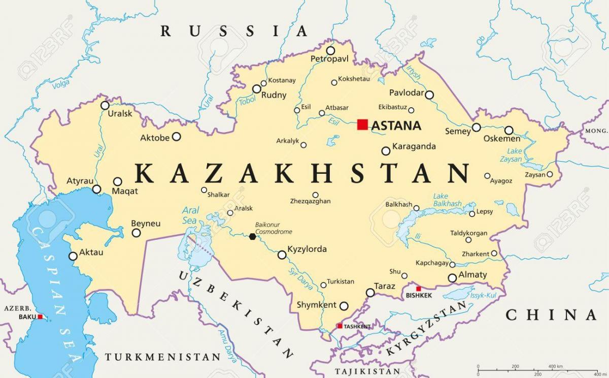 નકશો અસતના કઝાકિસ્તાન