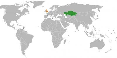 કઝાકિસ્તાન સ્થાન પર વિશ્વના નકશા