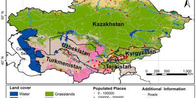 નકશો કઝાકિસ્તાન ની આબોહવા