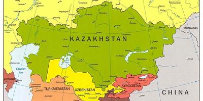 નકશો કઝાકિસ્તાન એશિયા નકશો